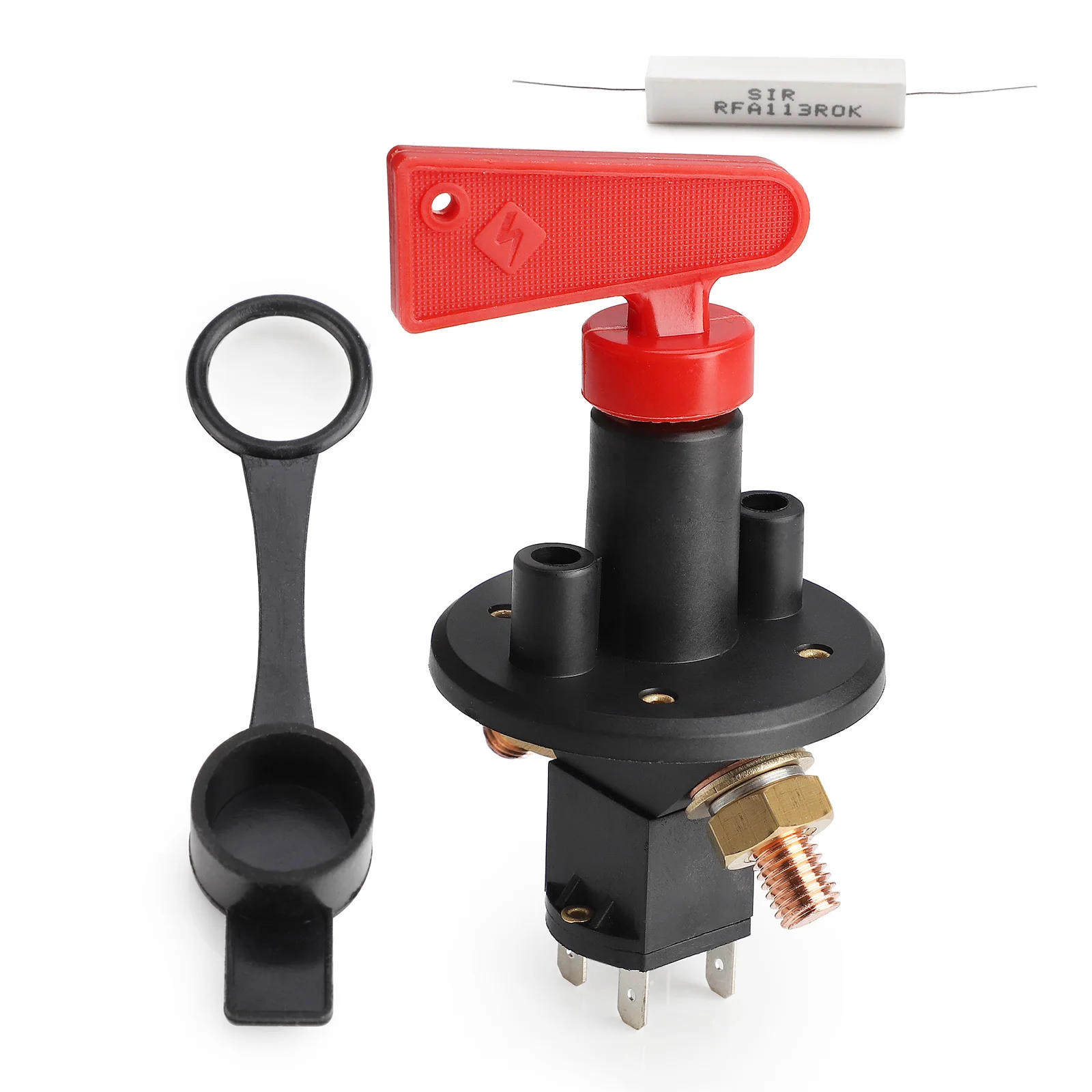 

Power Isolator Cut Out/Off Kill Universal 12/24V 4 Terminals Battery Isolator Master Switch FIA Type Kit Car Race Rally