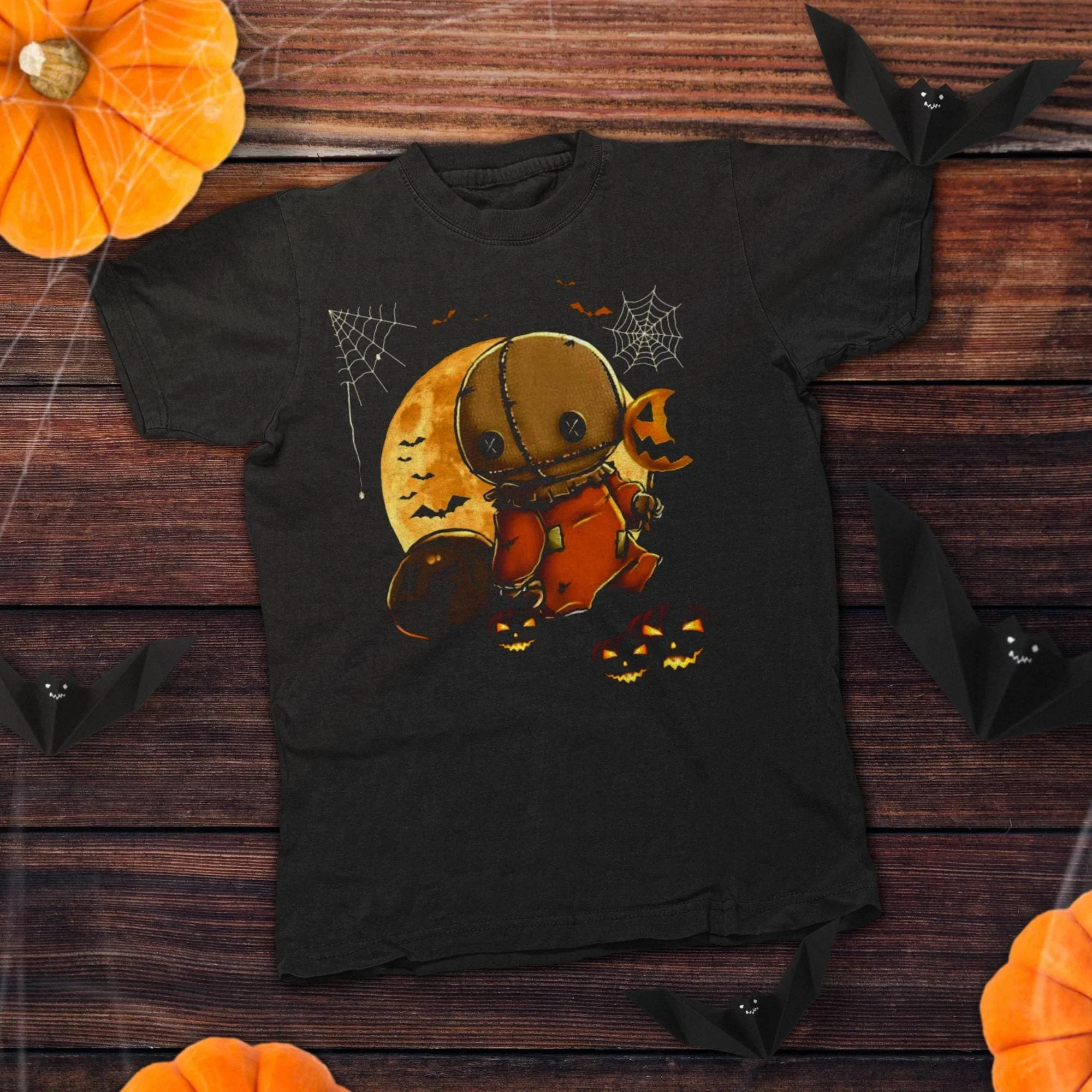 Cute Scarecrow Pumpkin Patch Moon Halloween Party Funny Slogan Horror T Shirt