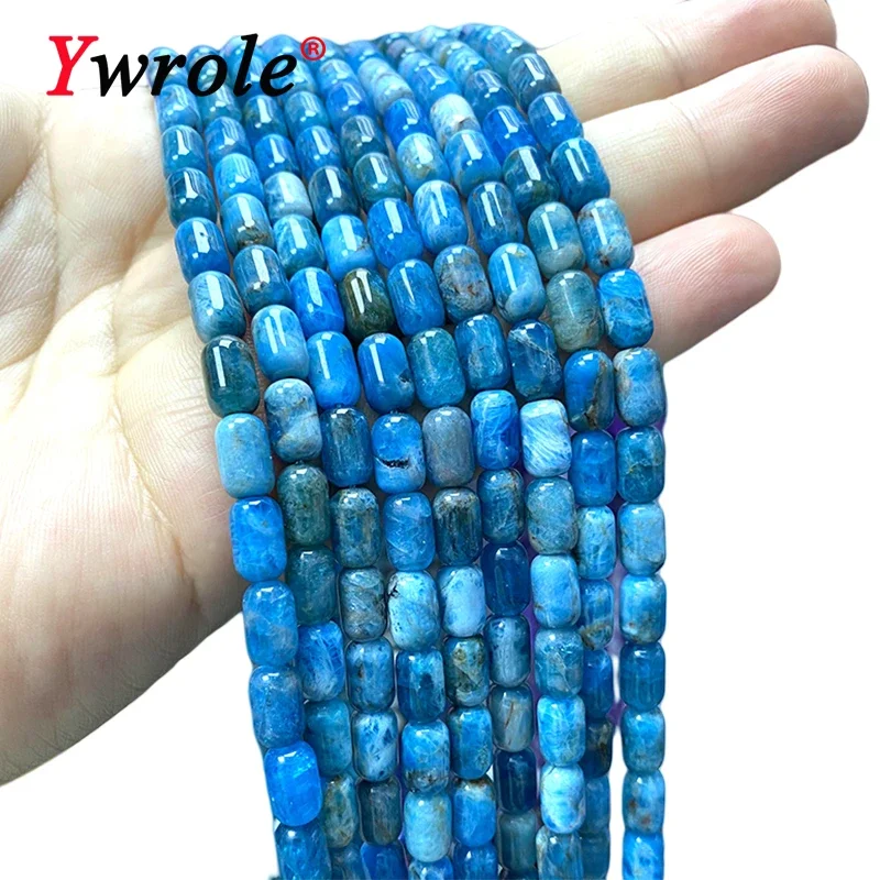 Natural Stone 6x9MM Cylinder AA Blue Apatite Loose Spacer Beads for Jewelry Making DIY Earrings Bracelets Charms Accessories