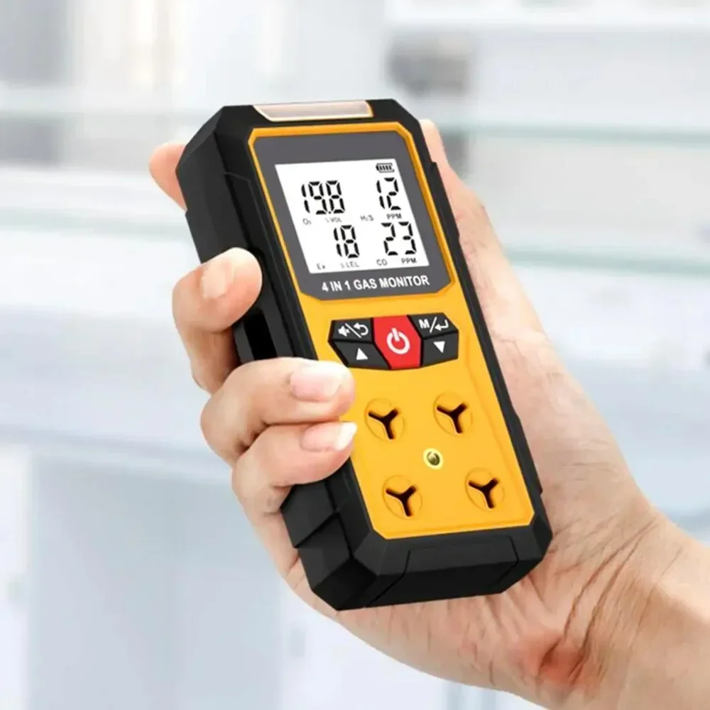 Gas Analyzer Leak Detector Air Quality Monitor 4 in 1 Oxygen O2 Carbon Monoxide CO H2S Ex Combustible Meter