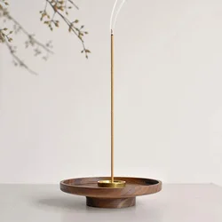 Multi-aperture Solid Wood Incense Inserted Pure Copper Incense Set DIY Household Indoor Line Incense Burner Zen Incense Holder
