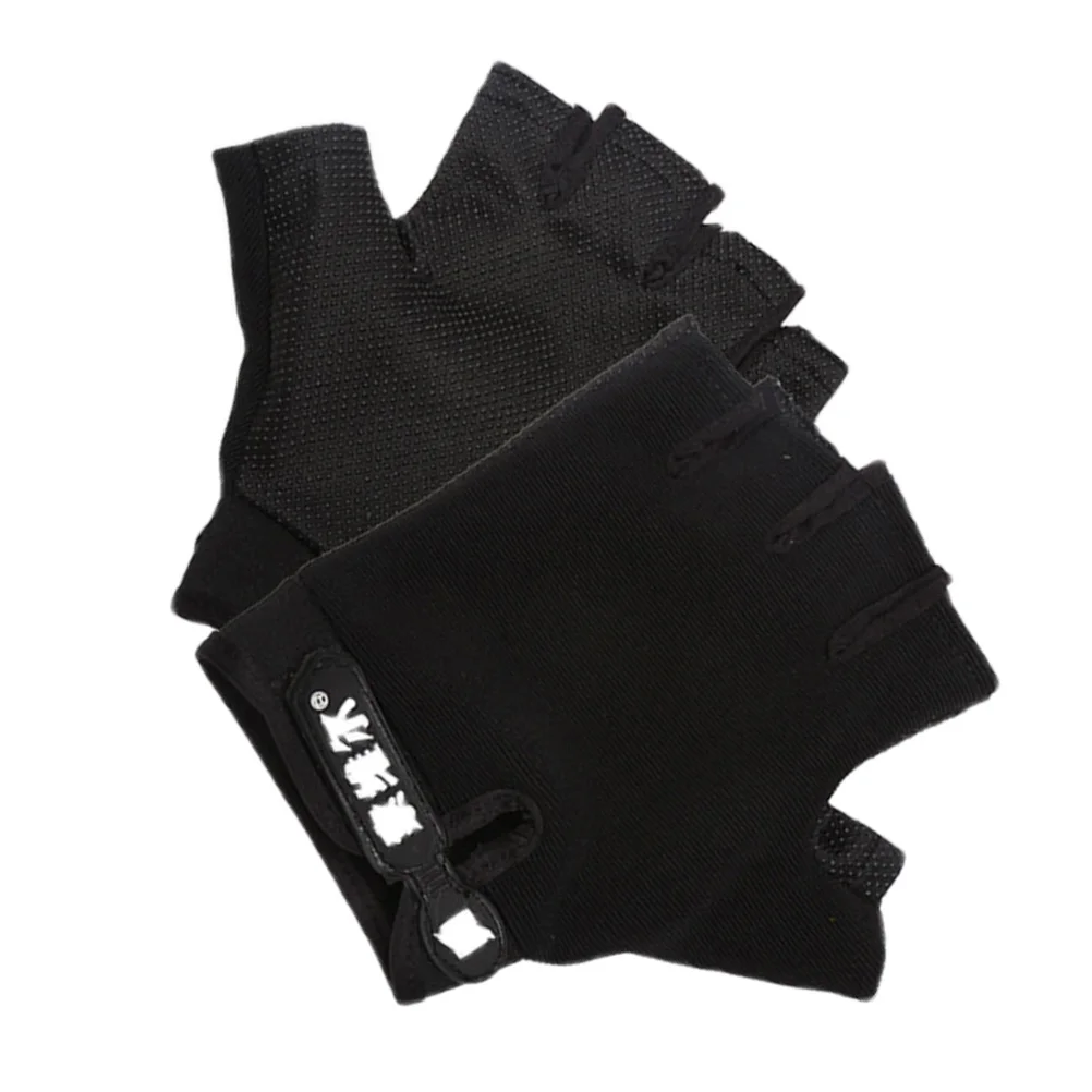 

Black Gloves Anti-slip Palm Protection Anti-skid Gym Exercise Running Training Men and Women