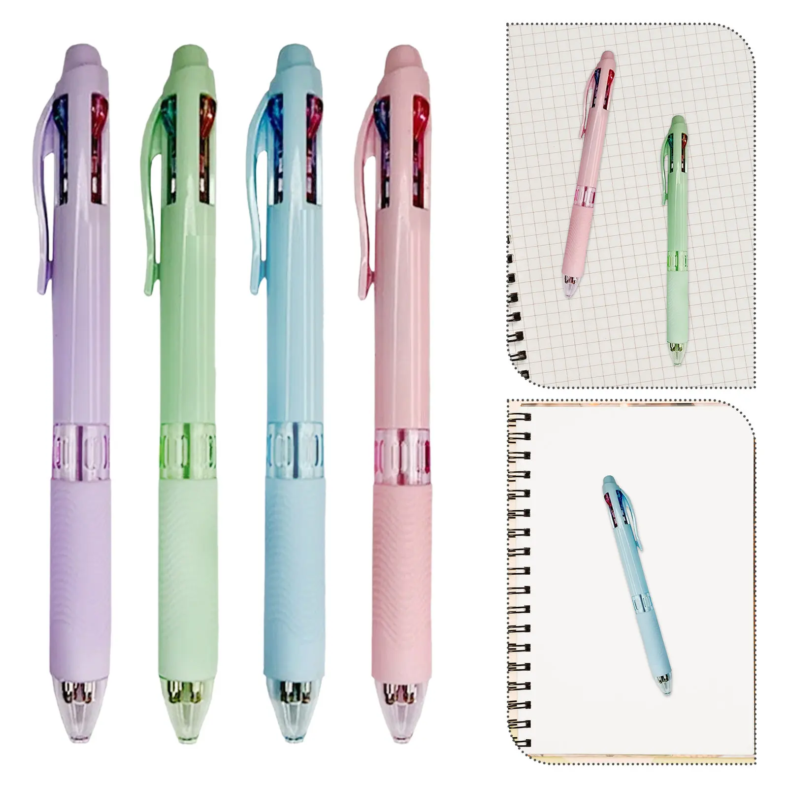

12Pcs 4-Color Retractable Ballpoint Pen Multicolor Assorted Ink Smooth Writing Pens for Adults Kids Creative Writing School