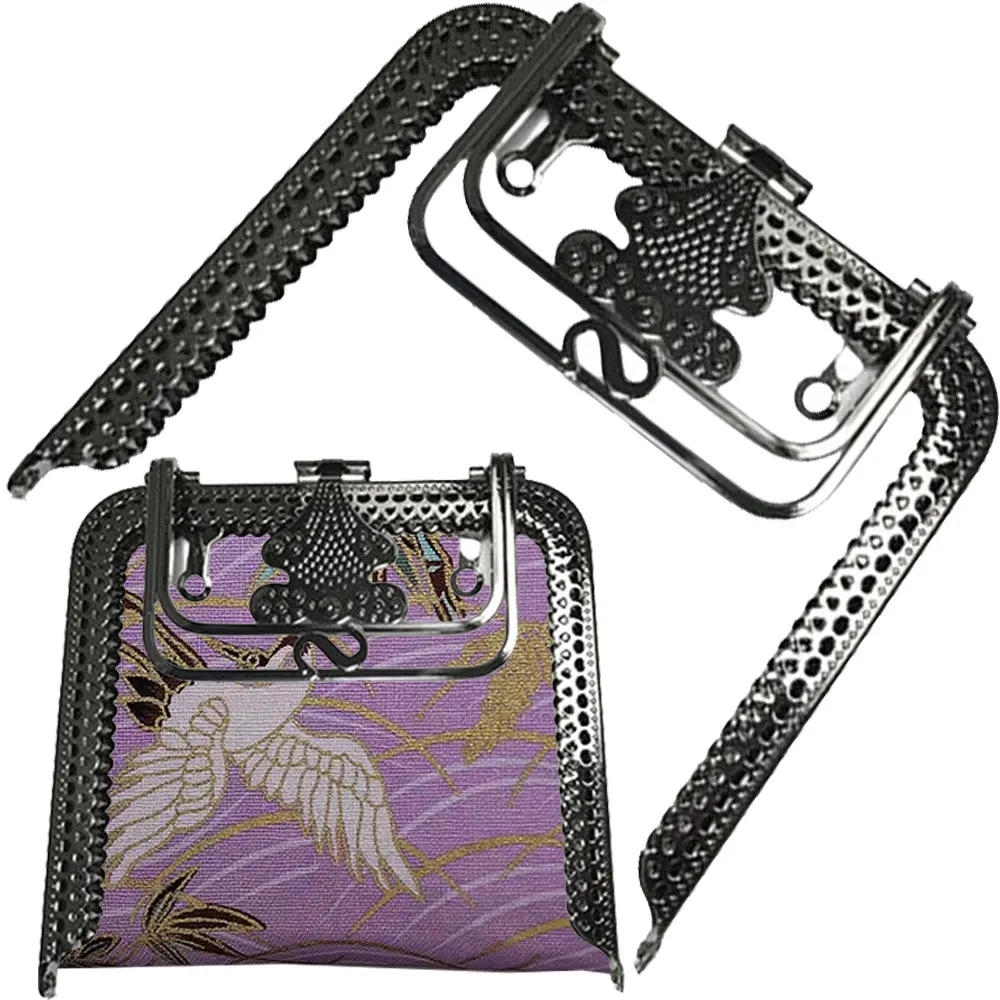 

5PCS Metal Embossed Bags Handle Handbags Kiss Clasp Purse Frame Wallet Handles Sewing Brackets Bag Accessories Diy Crafts