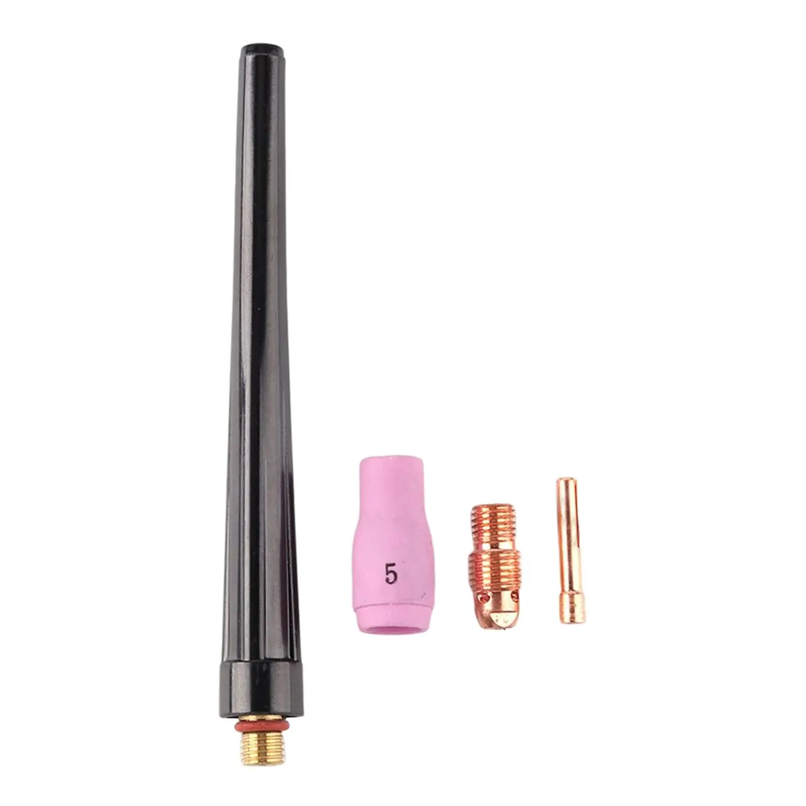 Copper Collet Body Welding Torch Nozzle Kit Alumina Gas Lens Ceramic Cup Stubby Type for WP 9 20 25 Replacement