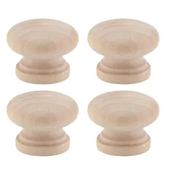 Round Wooden Cabinet Knobs 1-3/8
