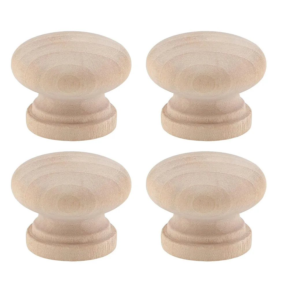 Round Wooden Cabinet Knobs 1-3/8