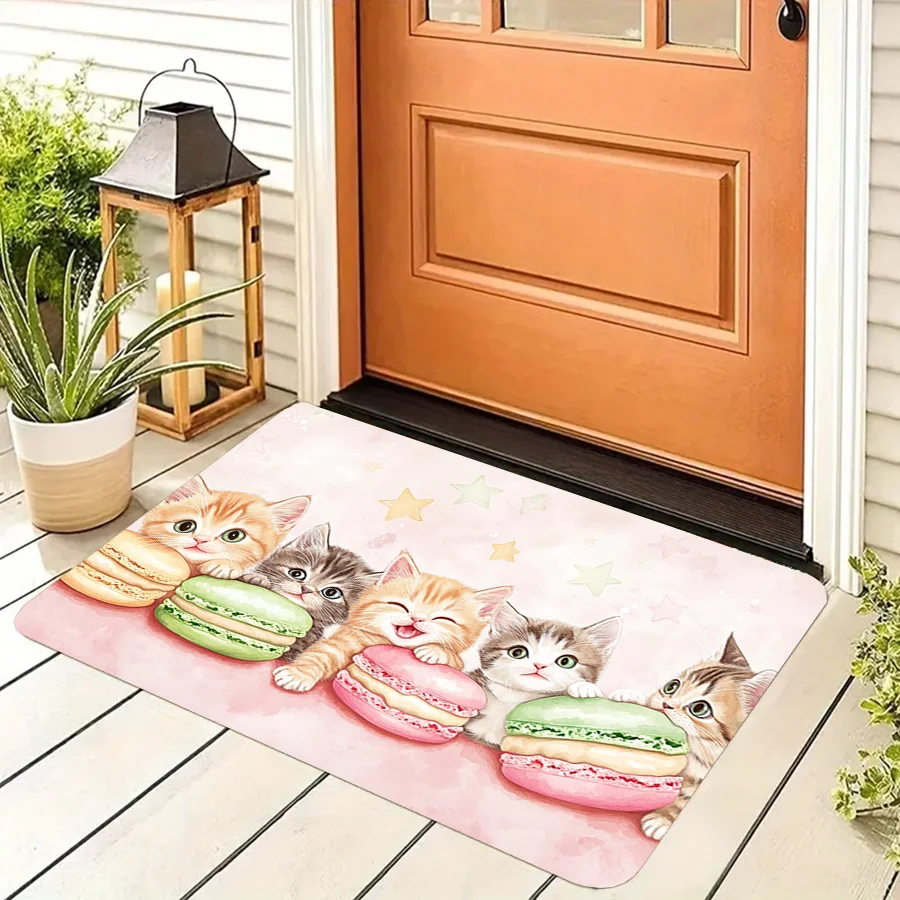 Pink Donut Kitten Soft Carpet Bathroom Non-silp Doormat Suitable for Living Room Entrance Decorative Accessories Pad Bedroom Rug