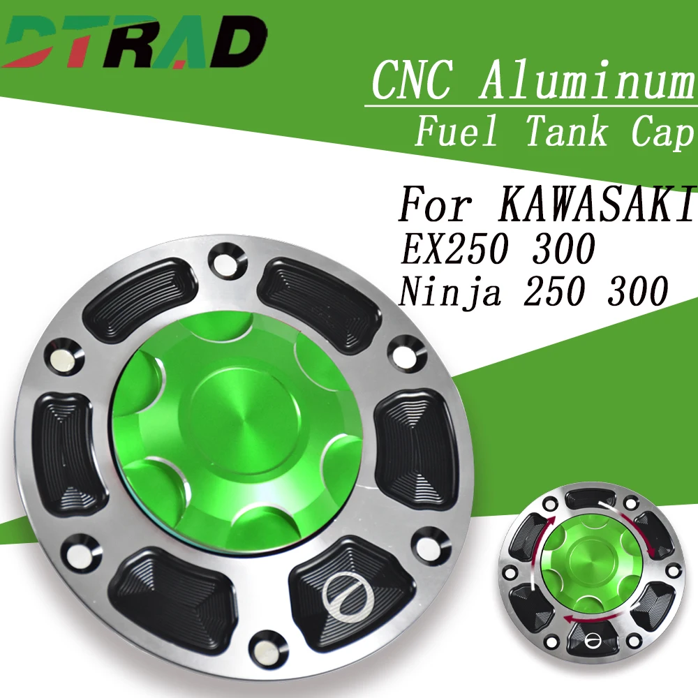 Вентилируемые крышки бензобака для мотоцикла KAWASAKI EX250 Ninja 250 2014-2018 EX300 Ninja 300 2013-2017, крышка топливного бака с ЧПУ без ключа Вентилируемые крышки бензобака для мотоцикла KAWASAKI EX250 Ninja 250 2014-2018 EX300 Ninja 300 2013-2017, крышка топливного бака с ЧПУ без ключа