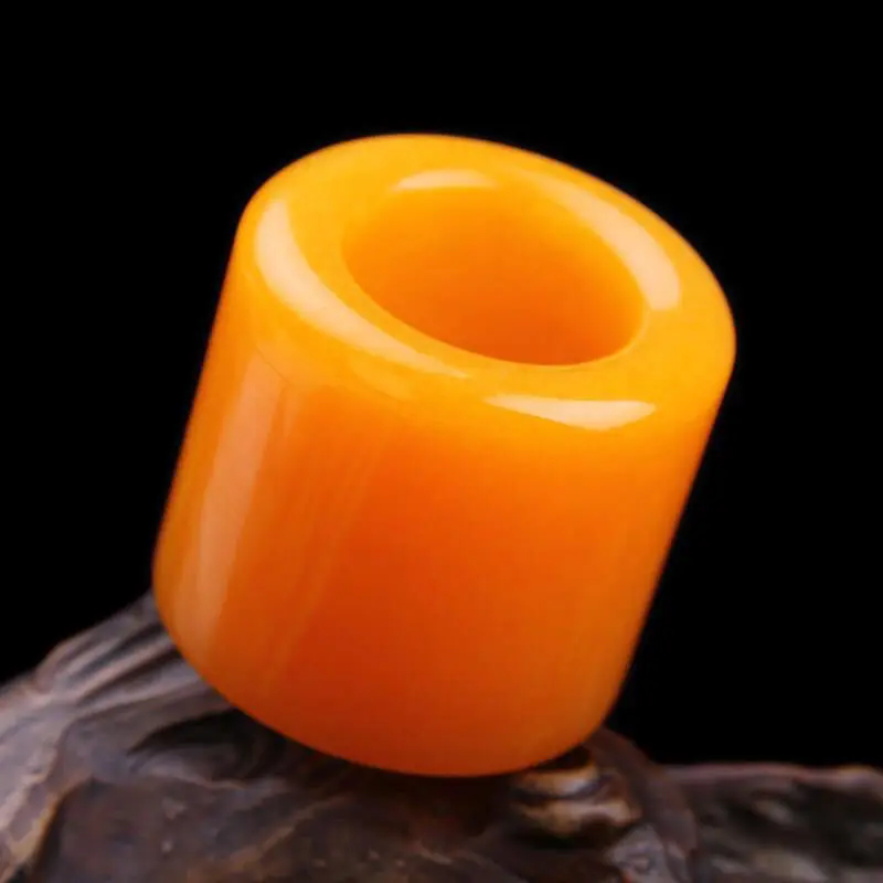 

Natural Yellow Jade Ring Men Women Fine Jewelry Accessories Genuine Jades Stone Thumb Rings Wide Band Anillo De Moda