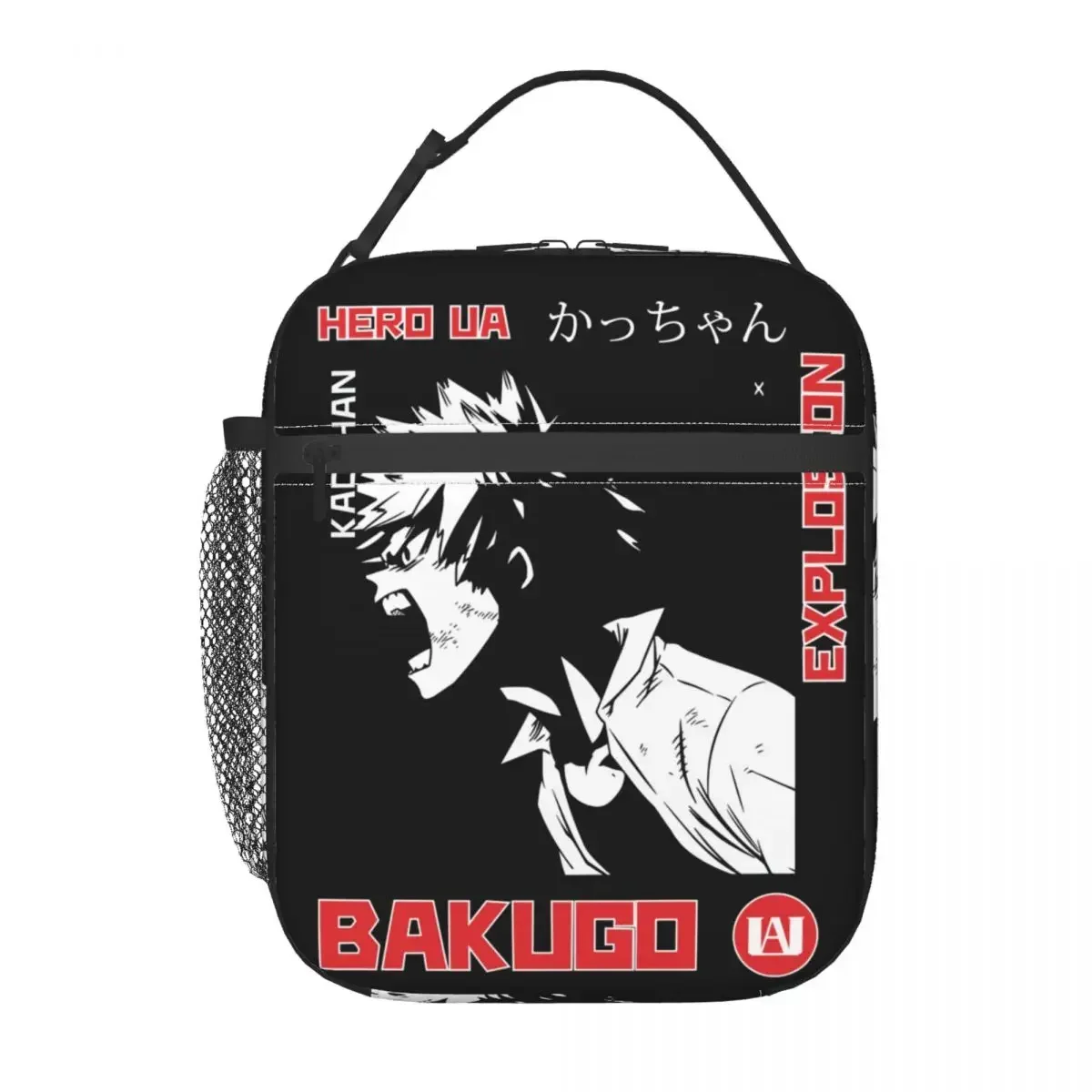 Boku No Hero Academia Insulated Lunch Bag for Women Portable Bakugou Katsuki Thermal Cooler  Tote Office Picnic Travel