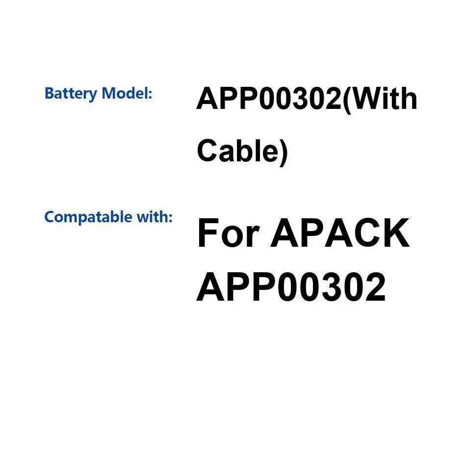 

Долговечный аккумулятор APP00302 с кабелем 300 мАч для применения