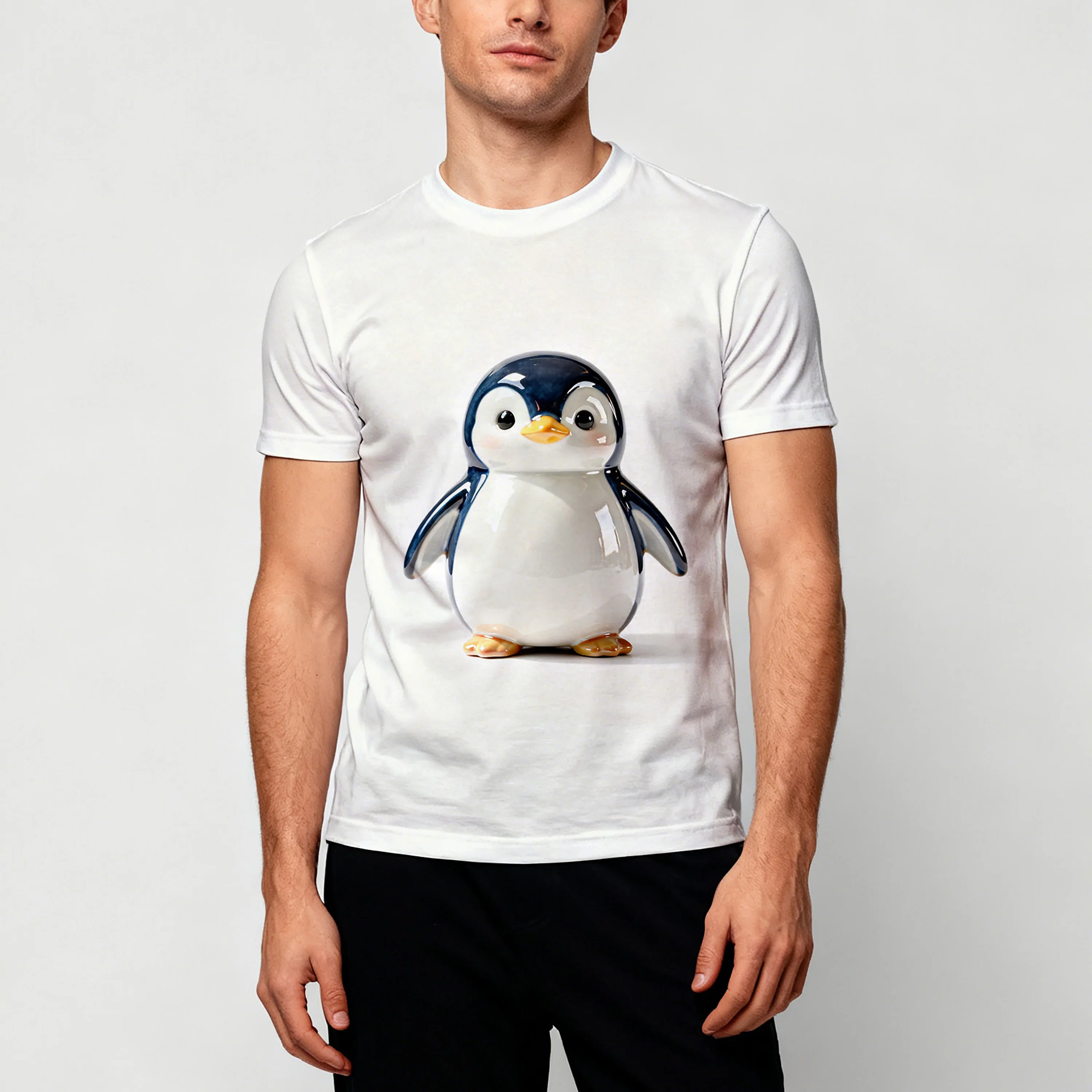 

Bestselling Men's Short-sleeve T-shirts with Fun Penguin Graphic Prints, A Youthful, Versatile Staple Perfect for Campus Life
