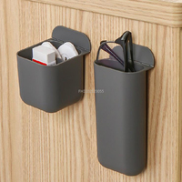 Creative Pasteable Pen Holder Desktop Storage Boxes Desk Pen Pencil Organizer Office Sundries Storage School Stationery Holders