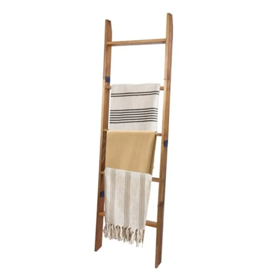 

Blanket Ladder 5-Tier Wooden Quilt Stand Decorative Ladder Shelf Leaning Shelf Wall Leaning Blanket Ladder Towel Storage Rack f