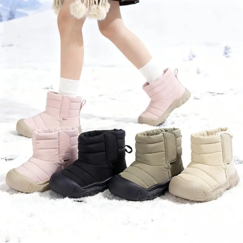 

Hot Kawaii Casual Shoe Fashion Childrens Shoe Winter Warm Soft Sole Kids Snow Boots Tpr Material Boys Girls Casual Fleece Lined