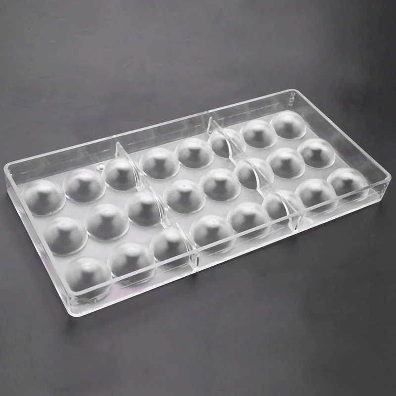 10X 24 Holes Semi Sphere Chocolate Mould Polycarbonate Chocolate Bar Mold Half Ball Candy Maker Mold Bakeware