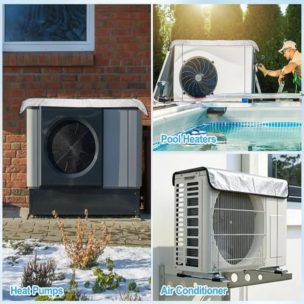 Outdoor Dustproof Air Conditioner Cover External Unit Insulation Board Protective Cover Aluminum Foil Energy-saving Sleeve