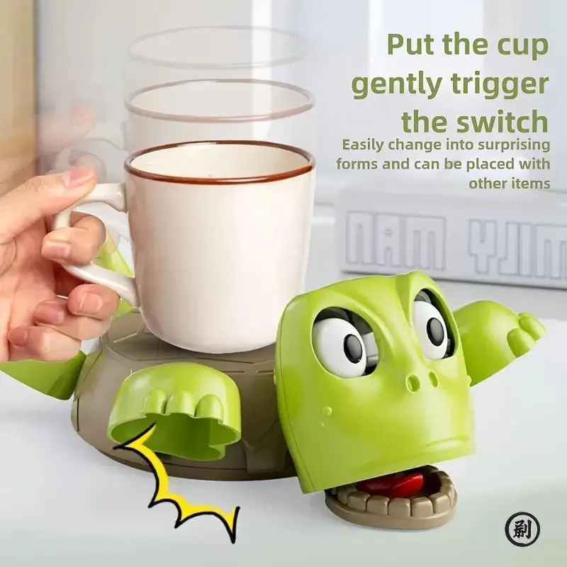 3D Printed Panicked Turtle Coaster Home Office Decorative Coffee Tea Cup Mat Insulation Pad Mug Holder with Funny Expression