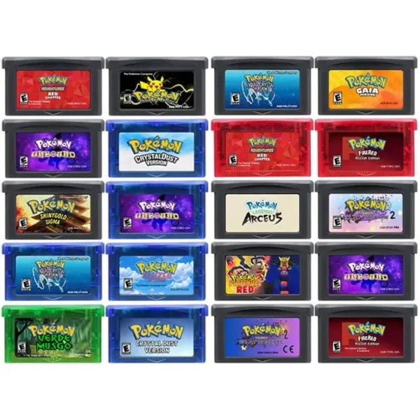 GBA Game Cartridge 32 Bit Video Game Console Card Pokemon Liquid Crystal FireRed Rocket Unbound Gaia Rom Hack for GBA