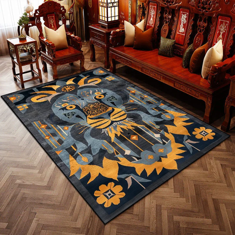 Lion Pattern Rugs for Living Room Morocco Style Large Area Home Decor Carpet Washable Soft European Tatami Mat Bedroom Tapete 러그