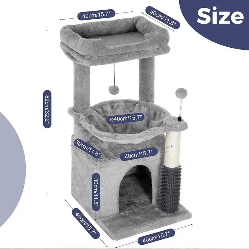 Modern Sisal Material Cat Tree Tower Climbing Frame and Scratch Post Christmas Holiday Durable Cat Products