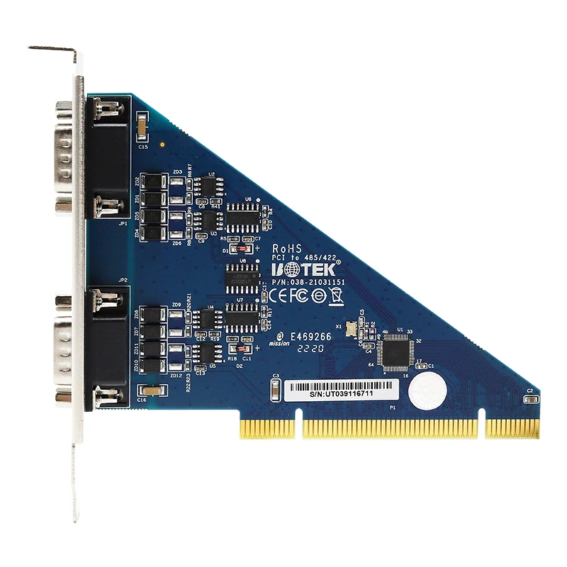 

UOTEK Industrial Grade PCI to RS-485 RS-422 Serial Card 2 Ports RS485 RS422 to Pci Converter DB9 COM Adapter UT-7722