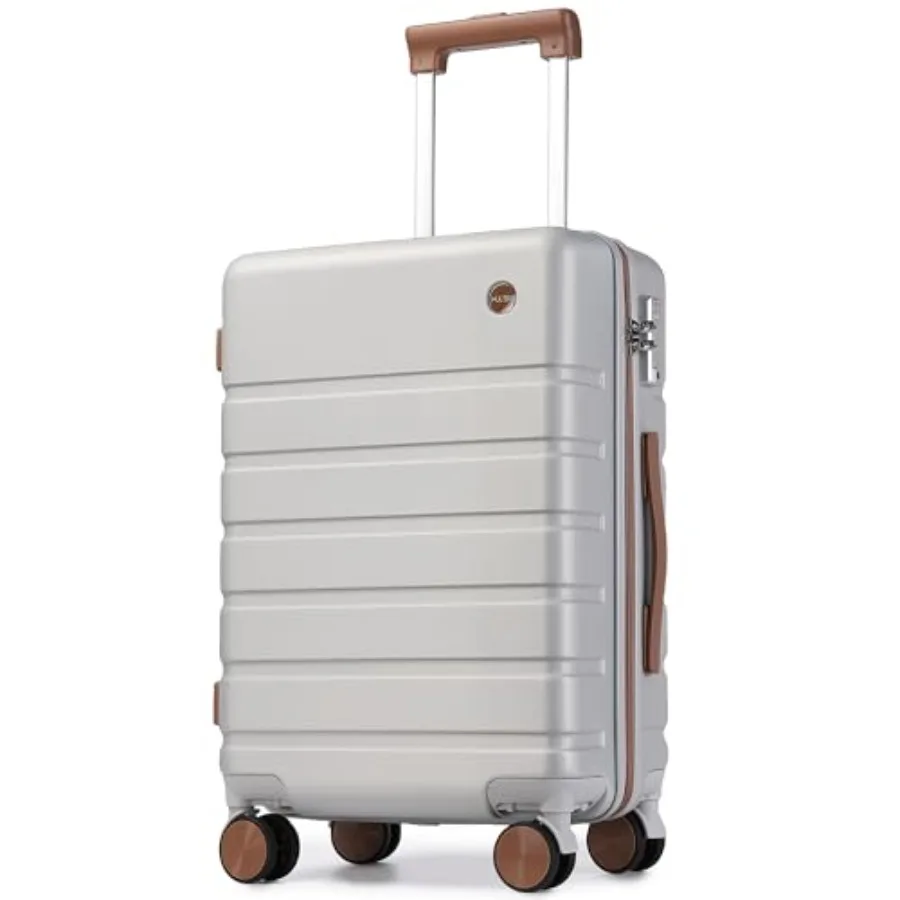 

20-Inch Hardside Carry-on Luggage with Spinner Wheels Airline Approved Small Travel Suitcase Silvery Hard Shell Luggage with TS