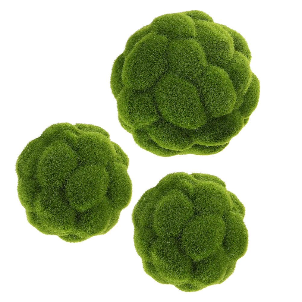 

3 Pcs Artificial balls Faux Decorative Greenery Hair Transplant Covered Orbs for Crafts Landscape Arrangement