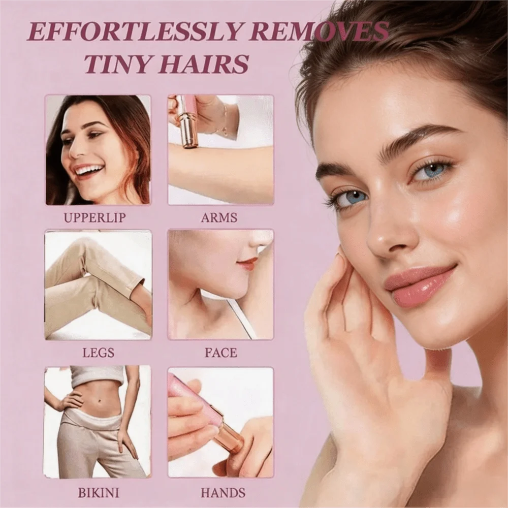 Women's Facial Hair Remover, Mini Epilator, Electric Shaver Portable Bikini Trimmer, Suitable For Lip, Chin, Underarm, Peach Fuzz, Fingers, Neck, Cheeks, USB Rechargeable