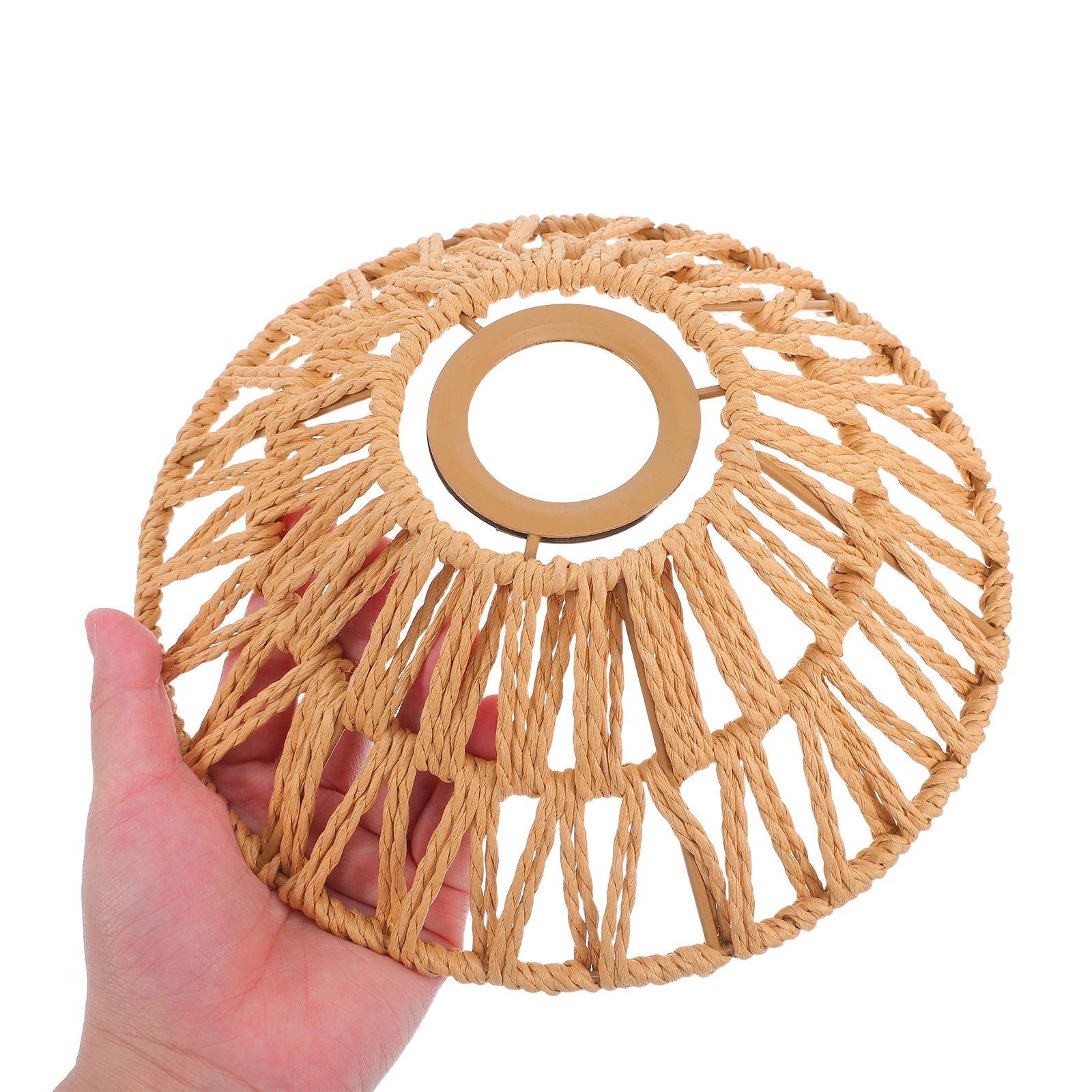 

Iron Paper Rope Lampshade E27 Socket 4 1cm Hole Woven Design Hanging Light Fixture for Dining Room Bedroom Living Room