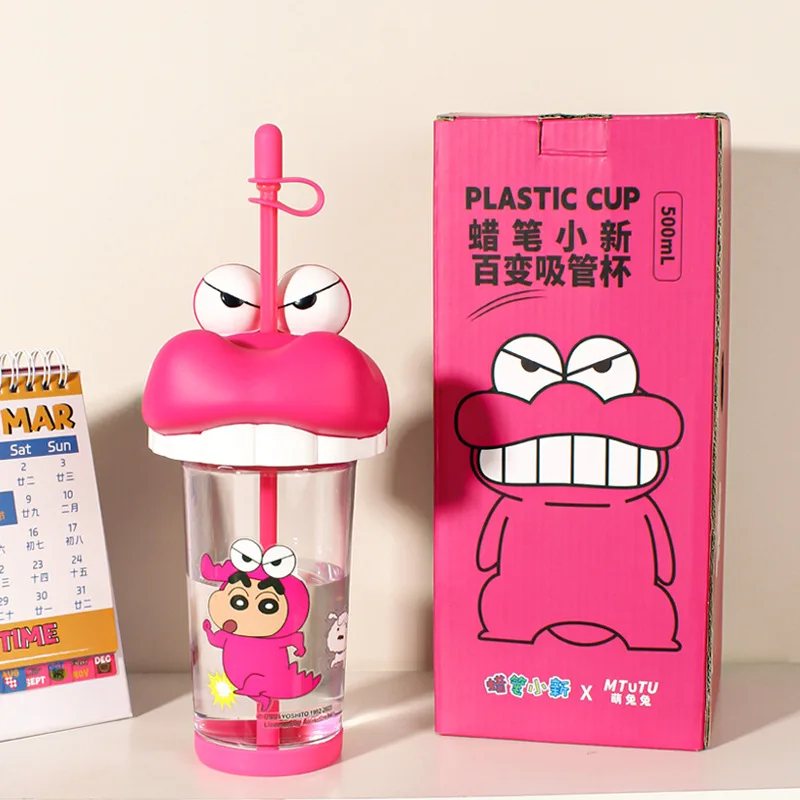 Cartoon Crayon Shin-Chan 500Ml Large Capacity Student Straw Tritan Water Cup High Temperature Resistant Drinking Cup Gift