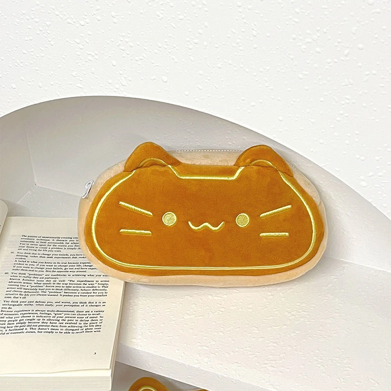 Cute Cartoon Cat Pencil Case Cosmetic Bag Plush Pen Pouch Large Capacity Multifunctional Storage Bag School Supplies image 4