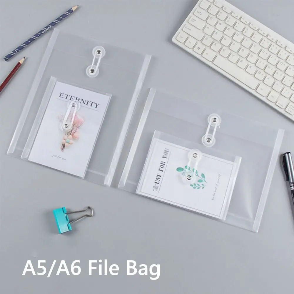 

Thickened A5/A6 File Folder Waterproof Plastic File Bag Transparent Card Paper File Holder School Office