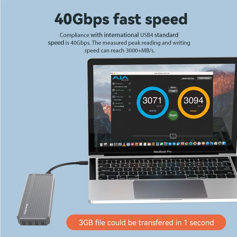 حاوية بلا حدود-NVMe M2 SSD ، علبة ألومنيوم M.2 ، متوافقة مع Tb 4 ، 3 ، USB ، 0.2 ، 0.2 ، Type-C ، USB ، 40Gbps