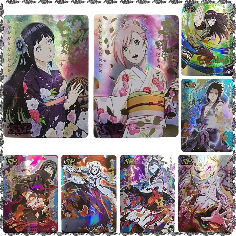 Anime NARUTO Rare SSP SP Refraction Foil Hyuga Hinata Haruno Sakura Sasuke Toys for man Collectible Cards Birthday Present