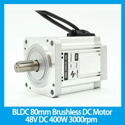 Bldc 80ミリメートルブラシレスdcモータ48v dc 400ワット3000rpm正方形フランジ80ミリメートルボディ長さ100ミリメートル