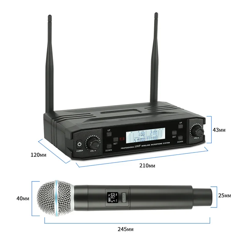 المهنية 2025 نظام الميكروفون اللاسلكي 2 قنوات يده كاريوكي تسجيل استوديو عروض الحفلات اجتماع رائجة البيع