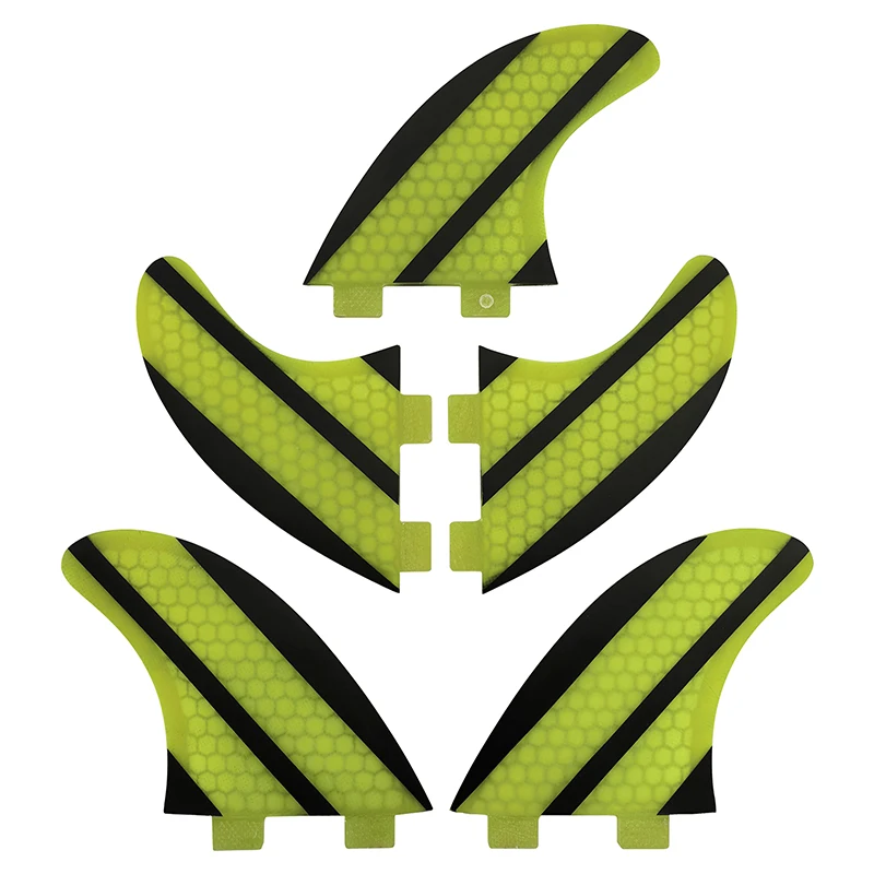 

UPSURF K2.1 Honeycomb Fiberglass Surfboard Fins 5 Fins Set FCS Single Tabs Stabilizer Fins For Surf Board Stand Up Paddle Board