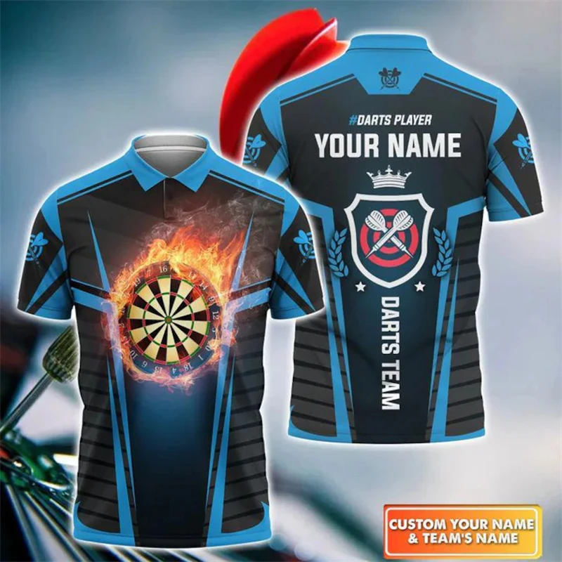Darts Uniform Custom Name Polo Shirt Men Women DIY Personality Design Short Sleeve Golf Shirts Skull Print 2025 Novel Tee Shirt