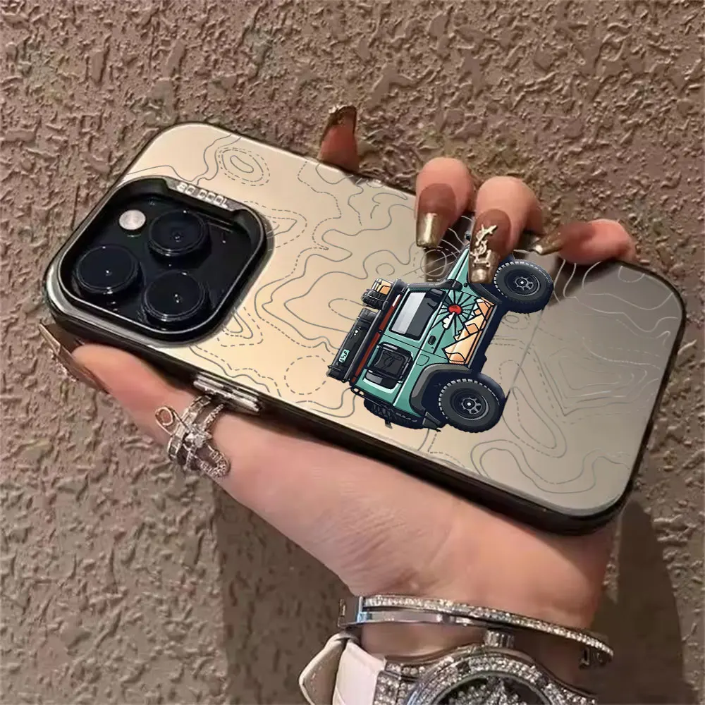 Simple Car Pattern Phone Case For iPhone 17 Air 16 15 14 13 12 Mini 11 Pro Xs Max 8 7 Plus 16e 17e X XR Anti-Scratch Hard Cover view 4