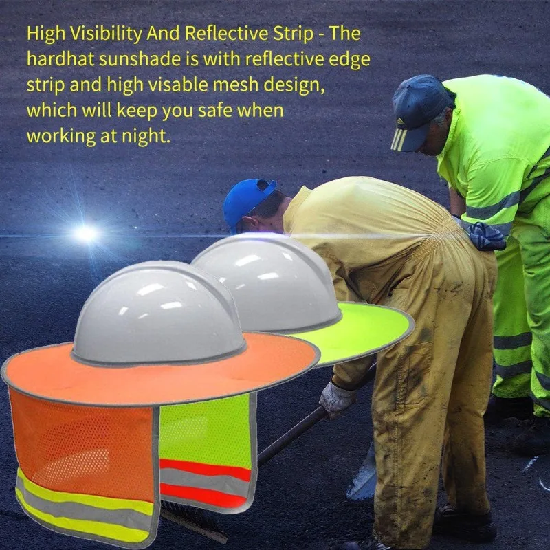 1Pc Summer Sun Shade Safety Hard Hat Neck Shield Helmets Reflective Stripe Useful Reflective Cap Cover for Construction Workers