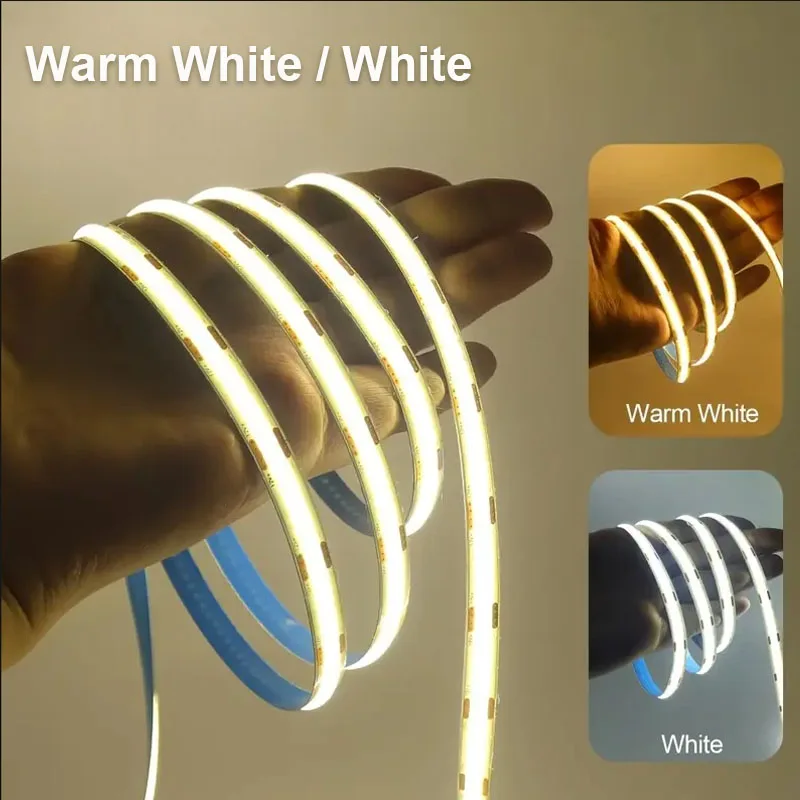 Dimmbare 5V COB-Streifen mit PIR-Bewegungssensor, USB-Lichtstreifen 1M-5M LED-Diodenband mit starker Selbstklebefunktion für Innendekoration – Detail 5