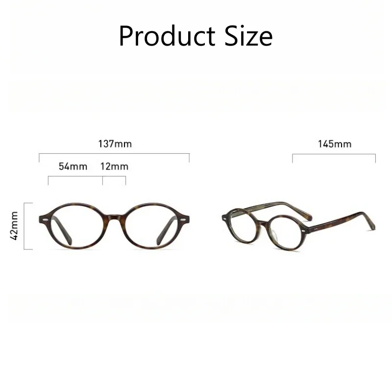 OLLYMURS ريترو مستديرة فاخرة نظارات بمادة الخلات النساء موضة الاتجاه وجه صغير البصرية وصفة طبية النظارات إطارات الرجال BC8046