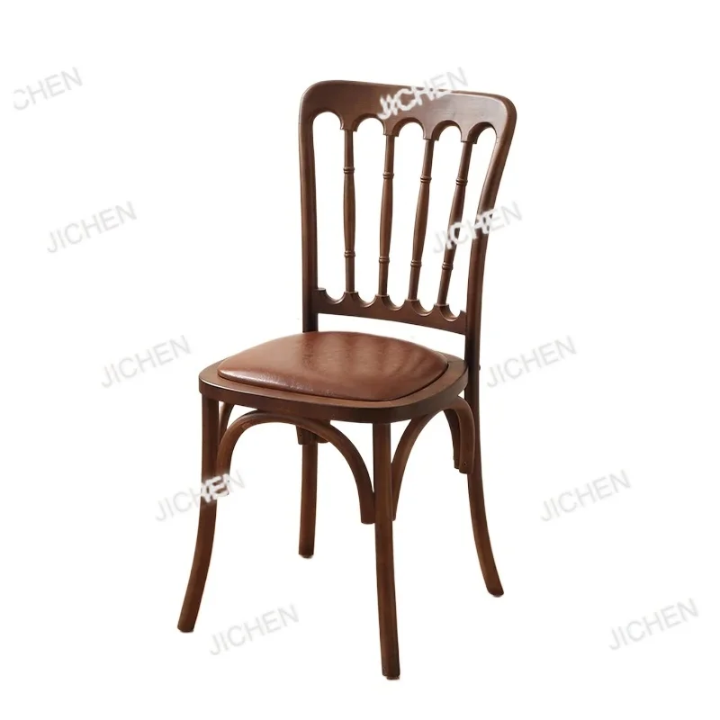 

Стул Наполеона из ротанга, винтажное обеденное сиденье из цельного дерева со спинкой, минималистичный стул для макияжа, скамейка для домашнего стола в стиле ретро