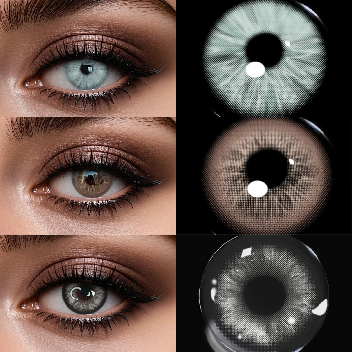 VISUASHOW Unspoken Brown Myopie-Farbige Kontaktlinsen mit Sehstärke Natürliche Kosmetik Weiche Linsen Tägliche Augen-Schönheits-Makeup-Lösung
