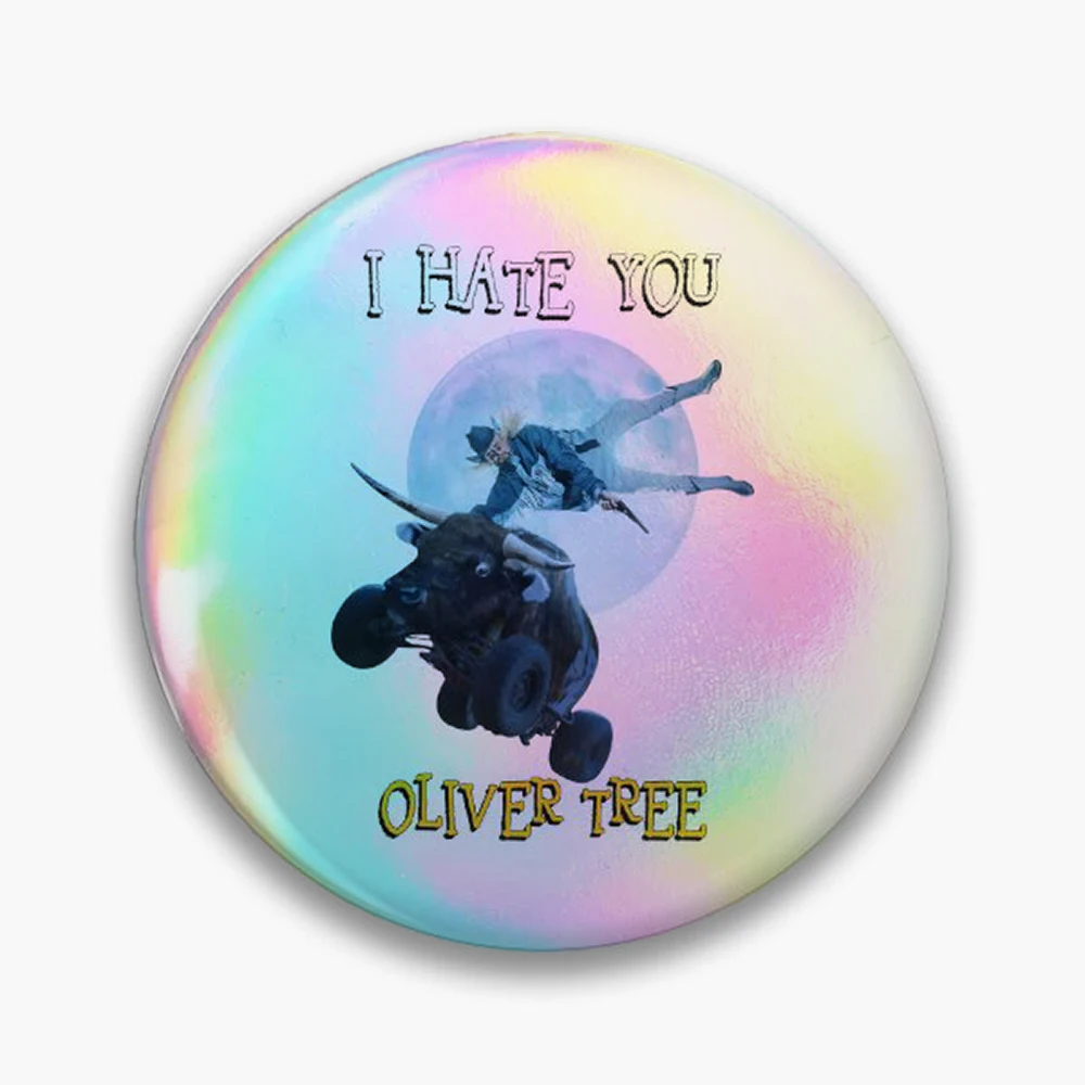 Oliver Tree I hate you album Pin Holographic Star Heart Pin Brooches Laminated Button Fashion Accessory