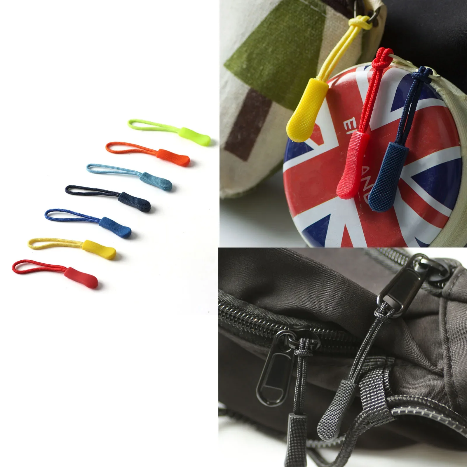 

10pcs Zipper Pull Puller End Fit Rope Tag Replacement Clip Broken Buckle Fixer Zip Cord Tab Travel Bag Suitcase Tent