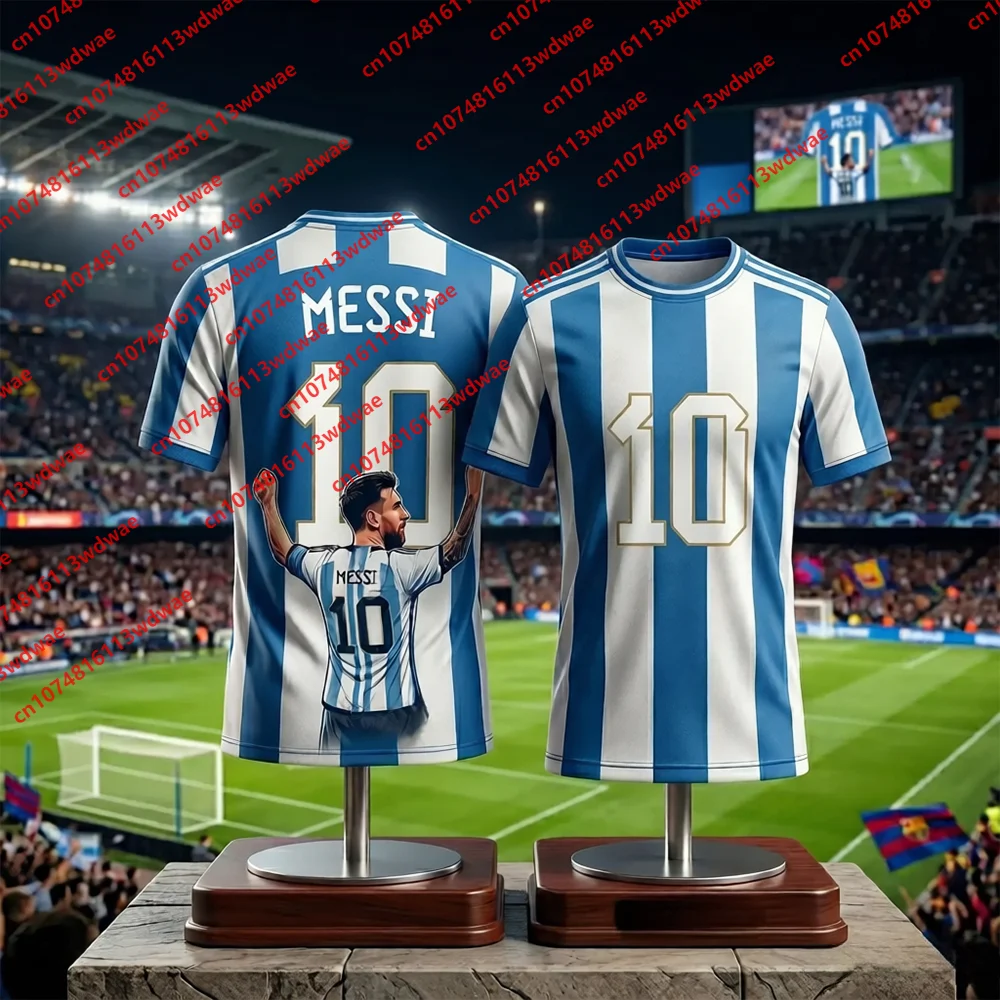 Messi Nr. 10 Fußball-Trikot Komfortables Atmungsaktives Fan Limited Edition Trikot Outdoor-Training T-Shirt Kinder Fußball Sport