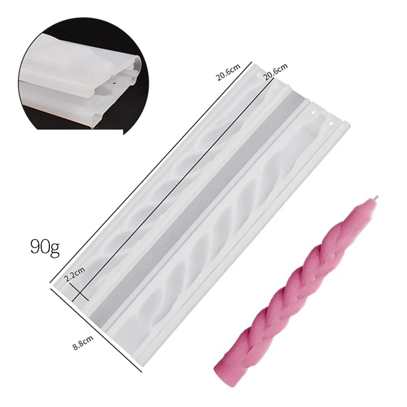 DIY lange Streifen Kirche Kerze Silikon form unregelmäßige Form Wachs Kerzenlicht Abendessen handgemachte Kerze Herstellung liefert 2 Stück